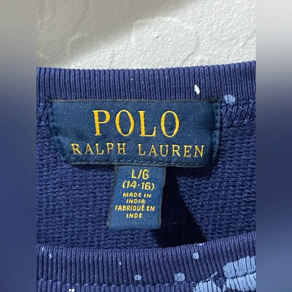 Polo Ralph Lauren Paint Splatter‎ Sweatshirt VTG Artist Stadium 14/16